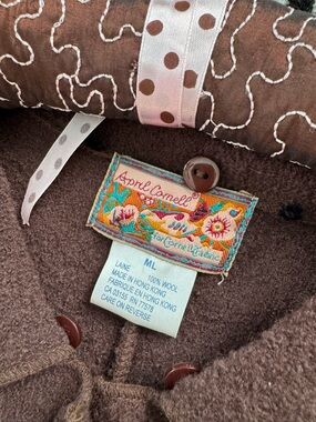 Vintage April Cornell boiled wool, chestnut top coat